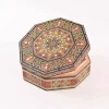 jewelry box Handmade octagonal in walnut with mother-of-pearl inlay mosaic