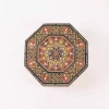jewelry box Handmade octagonal in walnut with mother-of-pearl inlay mosaic