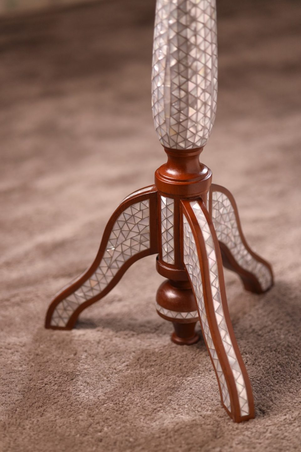 "Worood" set Elegant Handmade  Side Tables from Natural Walnut & Mother-of-pearl