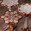 "Worood" set Elegant Handmade  Side Tables from Natural Walnut & Mother-of-pearl