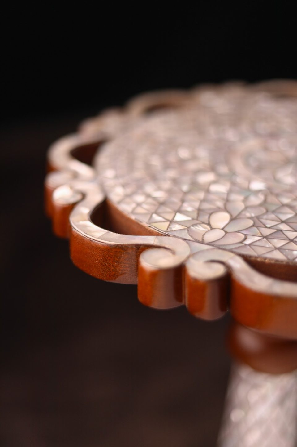"Worood" set Elegant Handmade  Side Tables from Natural Walnut & Mother-of-pearl