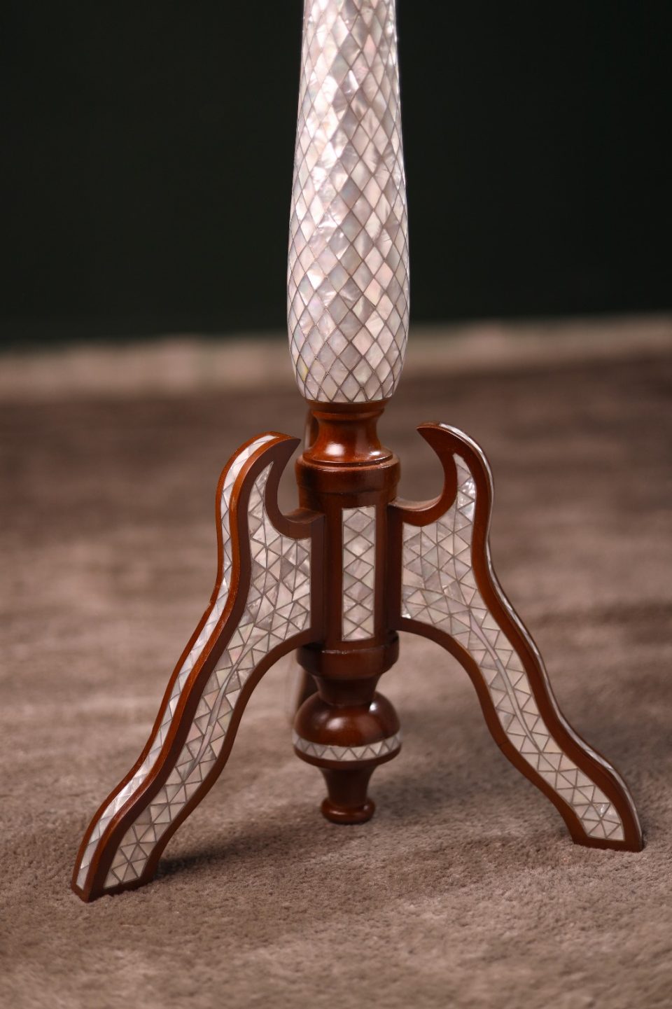 "Worood" set Elegant Handmade  Side Tables from Natural Walnut & Mother-of-pearl