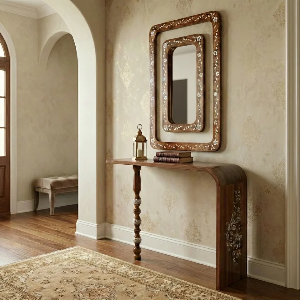 download_37 Handmade Decorative Mirror and console Set with Mother of Pearl Inlay | Zahra Collection
