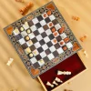 IMG-20251119-WA0011 Mosaic Chessboard with Natural Mother-of-Pearl Inlay – A Handmade Masterpiece from the Finest Woods