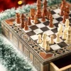 IMG-20251119-WA0012 Mosaic Chessboard with Natural Mother-of-Pearl Inlay – A Handmade Masterpiece from the Finest Woods