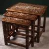 Fatimid Collection – Hand‑Carved Nesting Tables Inlaid with Natural Mother‑of‑Pearl