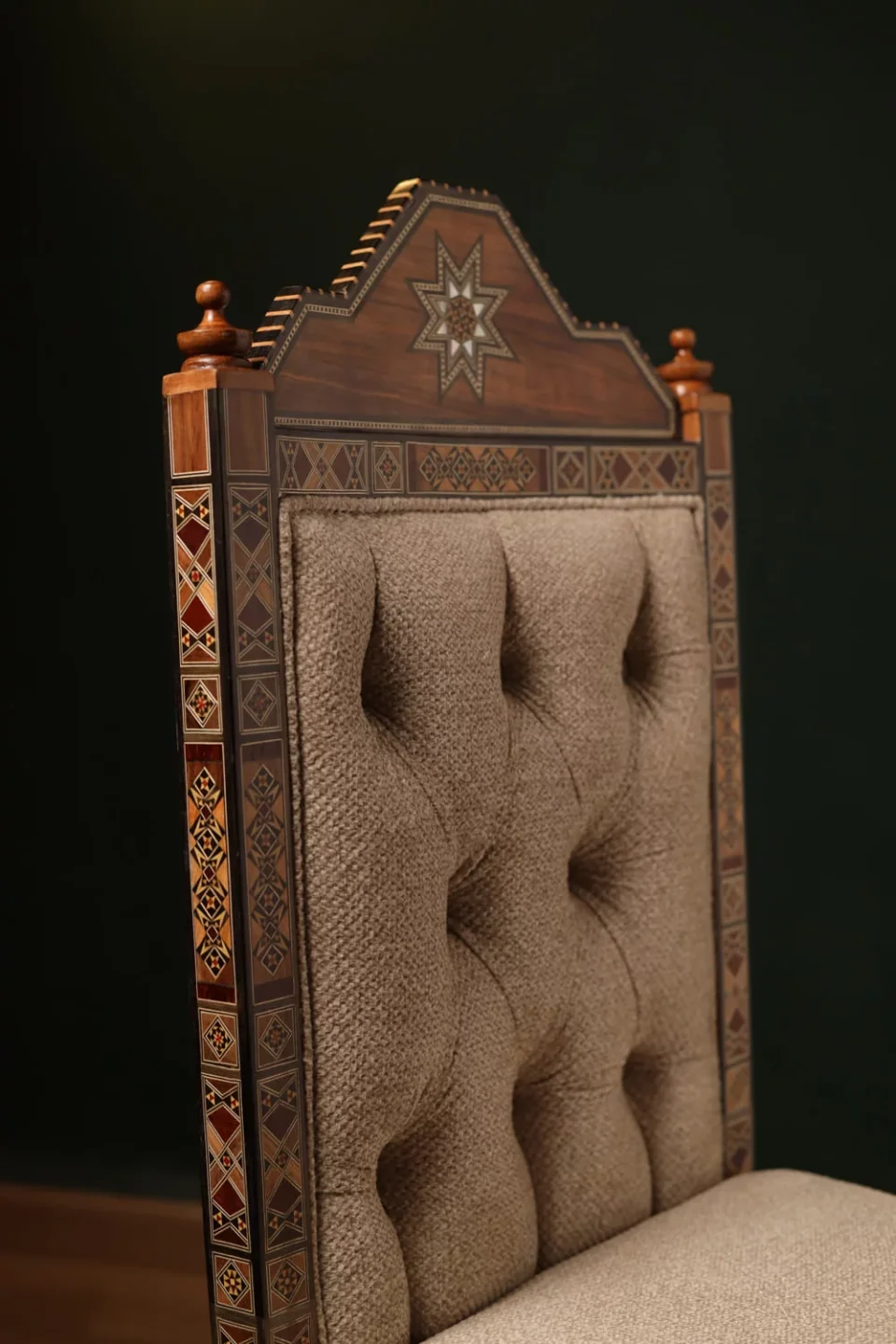 Handcrafted Mosaic Dining Room Set Inlaid with Natural Mother‑of‑Pearl – Soul of Damascus | Luxury Damascene Furniture