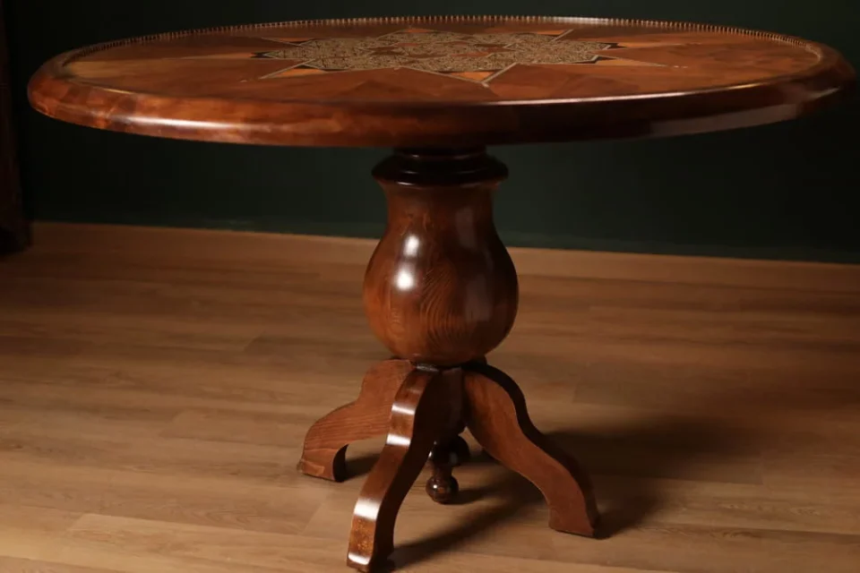 Handcrafted Mosaic Dining Room Set Inlaid with Natural Mother‑of‑Pearl – Soul of Damascus | Luxury Damascene Furniture