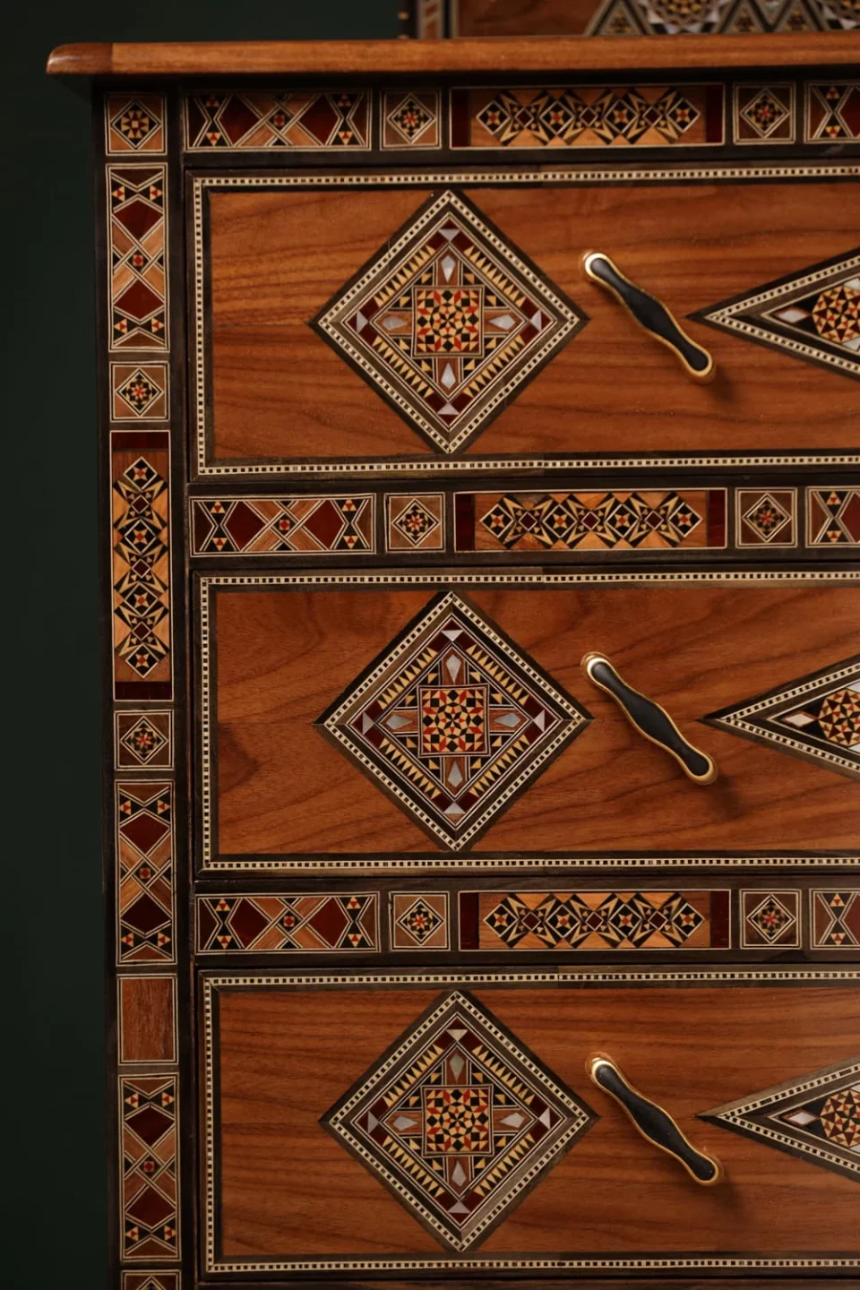 Handcrafted Mosaic Dining Room Set Inlaid with Natural Mother‑of‑Pearl – Soul of Damascus | Luxury Damascene Furniture