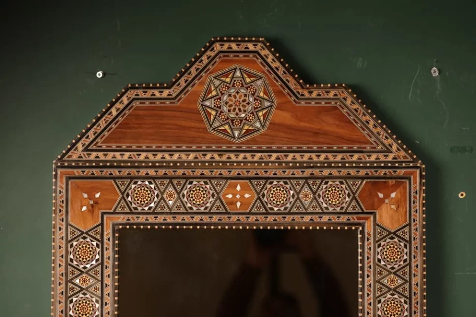 Handcrafted Mosaic Dining Room Set Inlaid with Natural Mother‑of‑Pearl – Soul of Damascus | Luxury Damascene Furniture