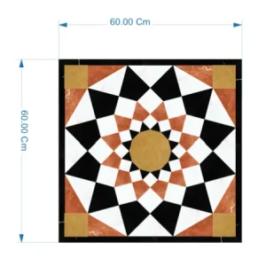 Damascene Mosaic Tile in Natural Marble – Hand‑Cut Geometric Art
