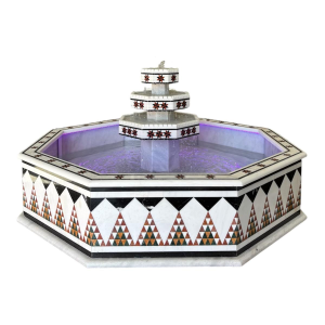 Damascus water fountain handmade from natural marble mosaic star