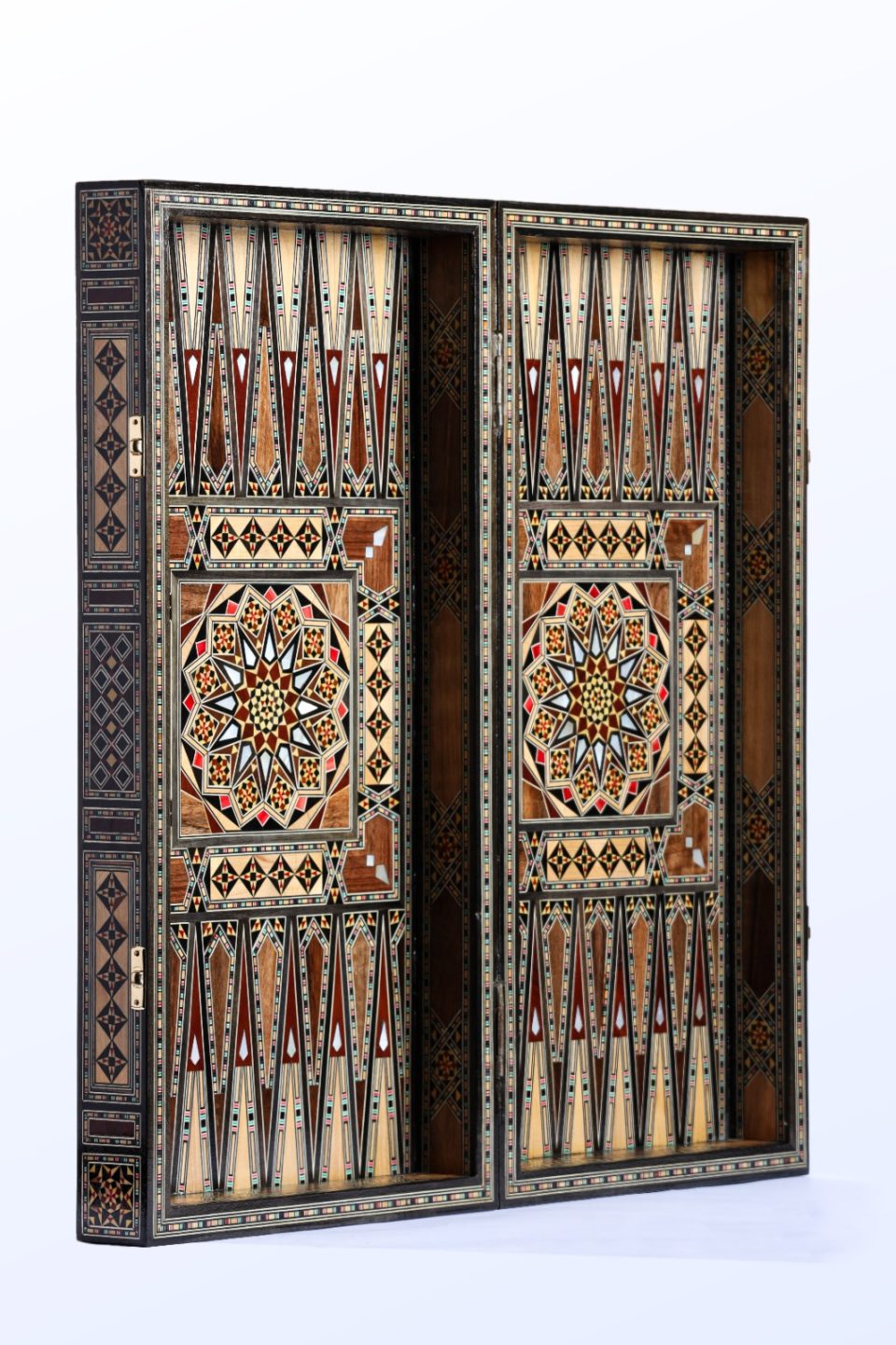 WhatsApp Image 2026-10-29 at 2.49.07 PM (2) 21" wooden Chess set & backgammon set handmade board hand inlay with mother of pearls Chess gift board