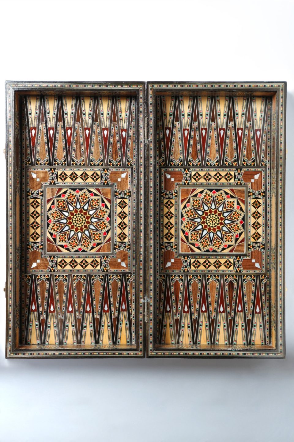 WhatsApp Image 2026-10-29 at 2.49.07 PM (4) 21" wooden Chess set & backgammon set handmade board hand inlay with mother of pearls Chess gift board