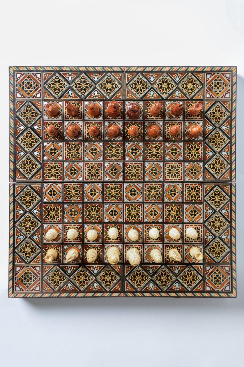 WhatsApp Image 2026-10-29 at 2.49.07 PM (6) 21" wooden Chess set & backgammon set handmade board hand inlay with mother of pearls Chess gift board
