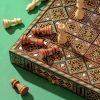 WhatsApp Image 2026-10-29 at 2.49.08 PM (4) 21" wooden Chess set & backgammon set handmade board hand inlay with mother of pearls Chess gift board