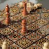 WhatsApp Image 2026-10-29 at 2.49.08 PM (6) 21" wooden Chess set & backgammon set handmade board hand inlay with mother of pearls Chess gift board